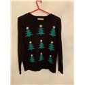 Avenue Black Christmas Trees Christmas Jumper Womens Uk Size M