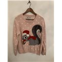 Atmosphere Pink Squirrel Christmas Jumper Womens Uk Size M