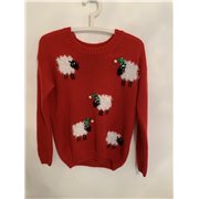 South Red Sheep Christmas Jumper Womens Uk Size 12