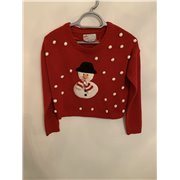 Atmosphere Red Snowman Cropped Womens Christmas Jumper Uk Size 10