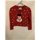 Atmosphere Red Snowman Cropped Womens Christmas Jumper Uk Size 10