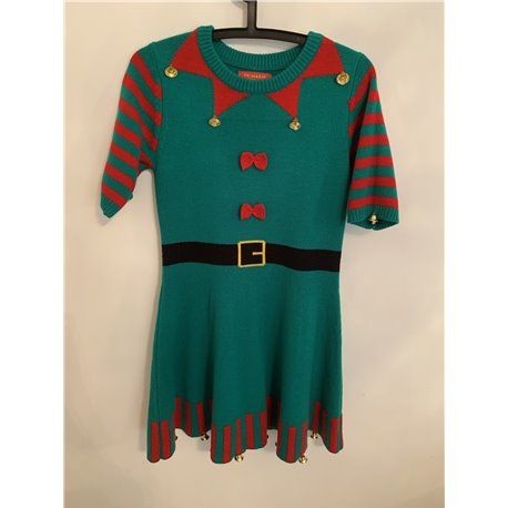 Primark Green Elf Christmas Jumper / Dress Womens Uk Size S