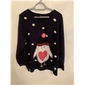 Christmas Bird Blue Christmas Jumper Womens Uk Size 22/24