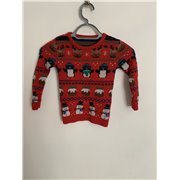 Nutmeg Red Festive Christmas Jumper Boys 2/3 Years