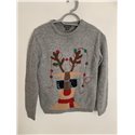 Primark Grey Reindeer Christmas Jumper Boys 12/13 Years