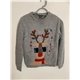 Primark Grey Reindeer Christmas Jumper Boys 12/13 Years