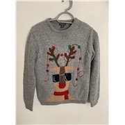 Primark Grey Reindeer Christmas Jumper Boys 12/13 Years