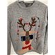 Primark Grey Reindeer Christmas Jumper Boys 12/13 Years