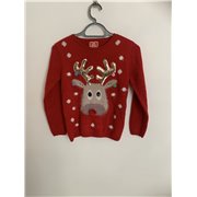 YD Red Reindeer Christmas Jumper Girls 10/11 Years