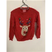 F&F Red Reindeer Christmas Jumper Girls 10/11 Years