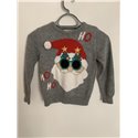 Peacocks Grey Ho Ho Ho Santa Christmas Jumper Boys 7/8 Years