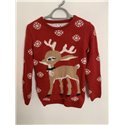 YD Red Reindeer Christmas Jumper Girls 11/12 Years