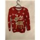 YD Red Reindeer Bambi Christmas Jumper Girls 11/12 Years