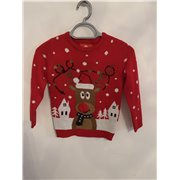 Primark Red Reindeer Christmas Jumper Girls 6/7 Years