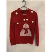 Brave Soul Red Snowman Christmas Jumper Girls Size XS