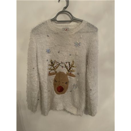 George White Reindeer Christmas Jumper Girls 12/13 Years