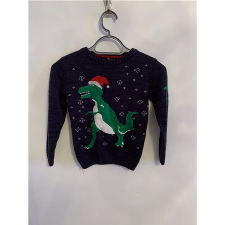 Tu Blue T-Rex Merry Rexmas Christmas Jumper Boys 7 Years