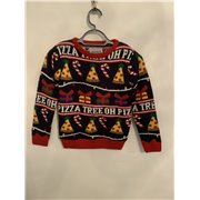 Undeniable Dudes Blue Pizza Tree Christmas Jumper Boys 9 Years