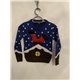 Rebel Blue Stuck Santa Christmas Jumper Boys 8/9 Years