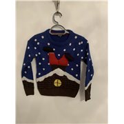 Rebel Blue Stuck Santa Christmas Jumper Boys 8/9 Years