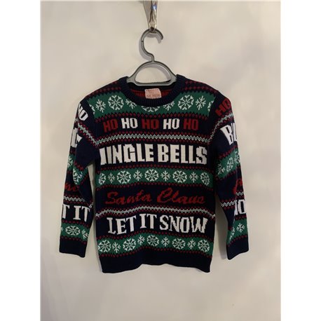 George Blue Ho ho Ho Let it Snow Festive Christmas Jumper Boys 10/11 Years