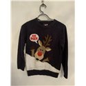 F&F Blue Oh Deer Christmas Jumper Boys 10/11 Years