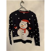 Fluid Blue Snowman Christmas Jumper Boys 10/11 Years