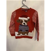 F&F Red Christmas Dog Christmas Jumper Boys 9/10 Years