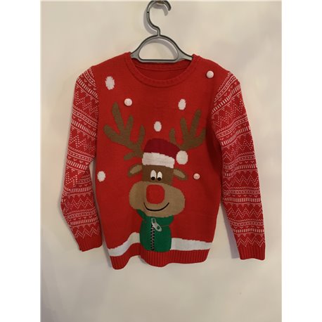 Dunnes Red Reindeer Christmas Jumper Boys 31/32 Inches