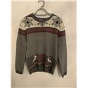 Star Clothing Grey Festive Christmas Jumper Womens Uk Size 12