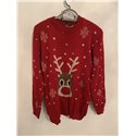 Boo Hoo Red Reindeer Christmas Jumper Womens Uk Size S/M