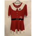 Primark Red Miss Santa Jumper / Dress Womens Uk Size 10/12 Detachable Hood