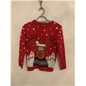 Primark Red Reindeer Christmas Jumper Boys Uk Size 10/11 Years 