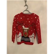 Primark Red Reindeer Christmas Jumper Boys Uk Size 10/11 Years 