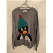 Cedar Wood State Grey Penguin Christmas Jumper Mens Uk Size XXL