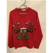 SWETRYSWLATECZNE Red Reindeer Christmas Jumper Mens Uk M