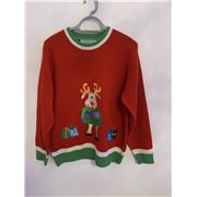 Christmas Jumpers Red Reindeer Christmas Jumper Mens Uk Size M