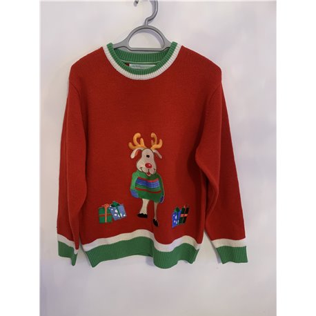 Christmas Jumpers Red Reindeer Christmas Jumper Mens Uk Size M