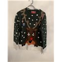 Cedar Wood State Reindeer Christmas Jumper Green Mens Uk Size M