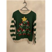 Deadly Christmas Jumper Green Elves Christmas Jumper Mens Uk Size M