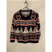 Atmosphere Blue Festive Snowman Christmas Jumper Mens Uk Size S