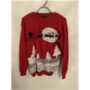 Destiny Red Santa Sleigh Christmas Jumper Mens Uk Size S/M