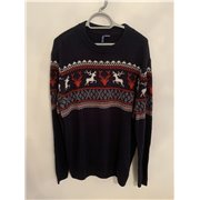 Divided Blue Festive Christmas Jumper Mens Uk Size XL