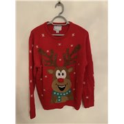 Primark Mens Red Reindeer Christmas Jumper Mens Uk Size L