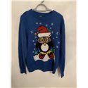 Peacocks Blue Penguin Christmas Jumper Mens Uk Size L