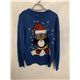 Peacocks Blue Penguin Christmas Jumper Mens Uk Size L