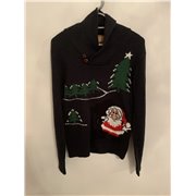 Cedar Wood State Bue Santa Christmas Jumper Mens Uk Size S