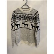 Next White Festive Reindeer Christmas Jumper Mens Uk Size XL