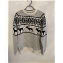 Next White Festive Reindeer Christmas Jumper Mens Uk Size XL