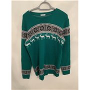 Liquid Green Reindeer Festive Jumper Mens Uk Size L